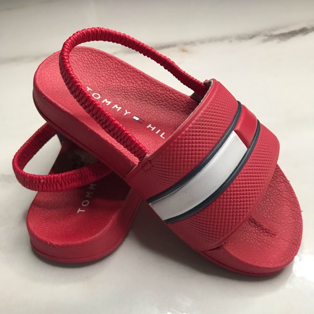Toddler (Boy) Tommy Hilfiger Slides w/ Back Strap! Gently worn!